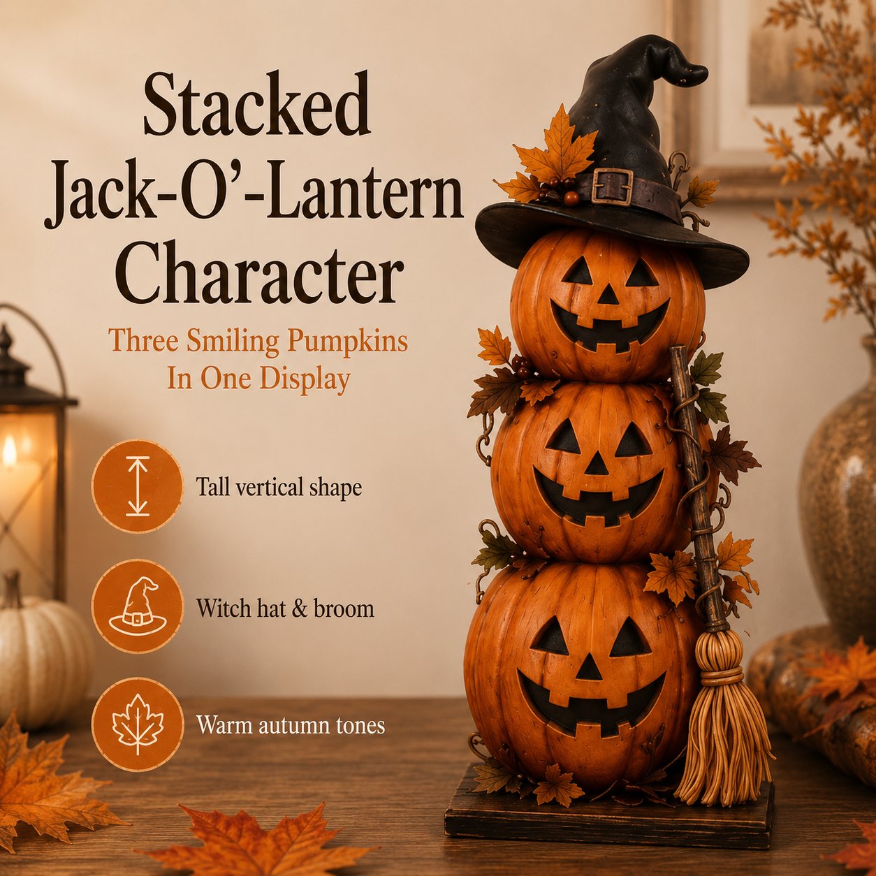 Stacked Jack-O'-Lanterns