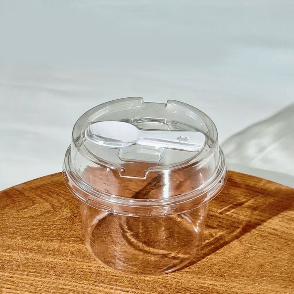 🍨 100 Pack Clear Dessert Cups with Lids & Spoons