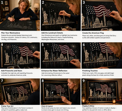 🦅America 250th Anniversary Pearl Art Kit – Stars & Stripes Skyline Limited Edition (Buy 2 Free Shipping)