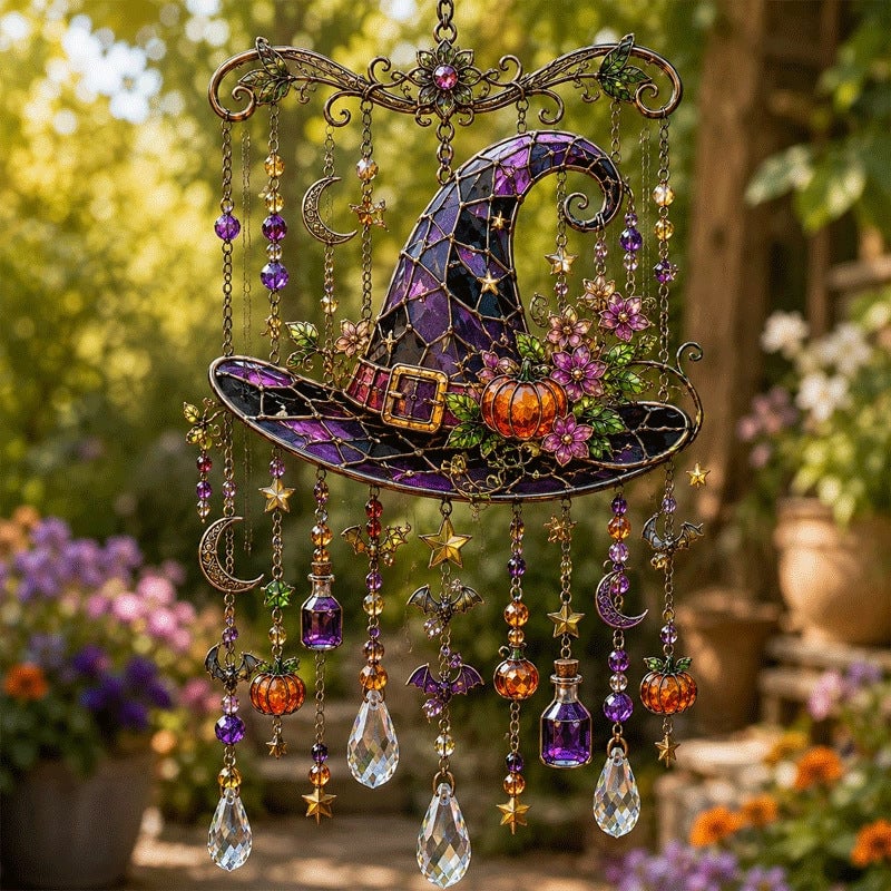 Halloween-Themed Crystal Wind Chime decorative detail