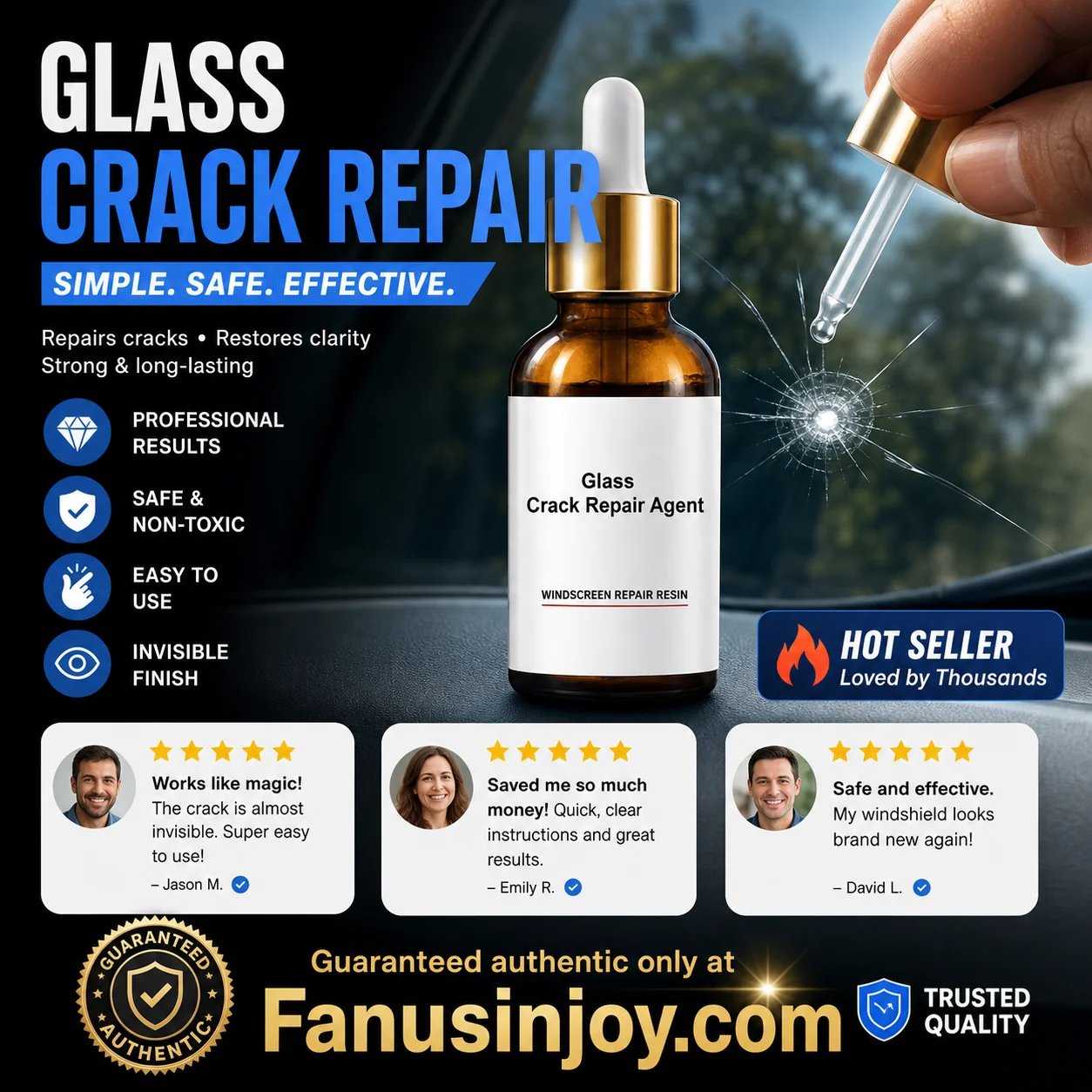 🏭Buy 1 Get 1 Free！💦One drop fixes all glass cracks！🚗Glass Crack Repair Agent