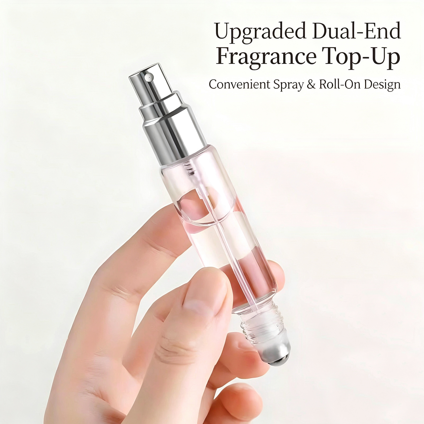2-in-1 Glass Perfume Atomizer Bottle with Roller Ball, Portable Refillable Spray Bottle for Perfume, Essential Oils & Floral Water