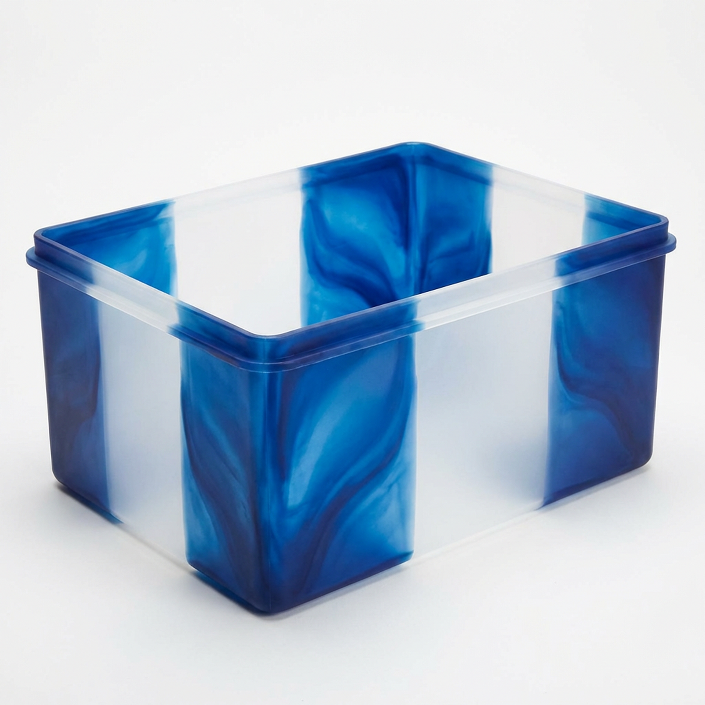 Blue Marble-Effect Storage Bin