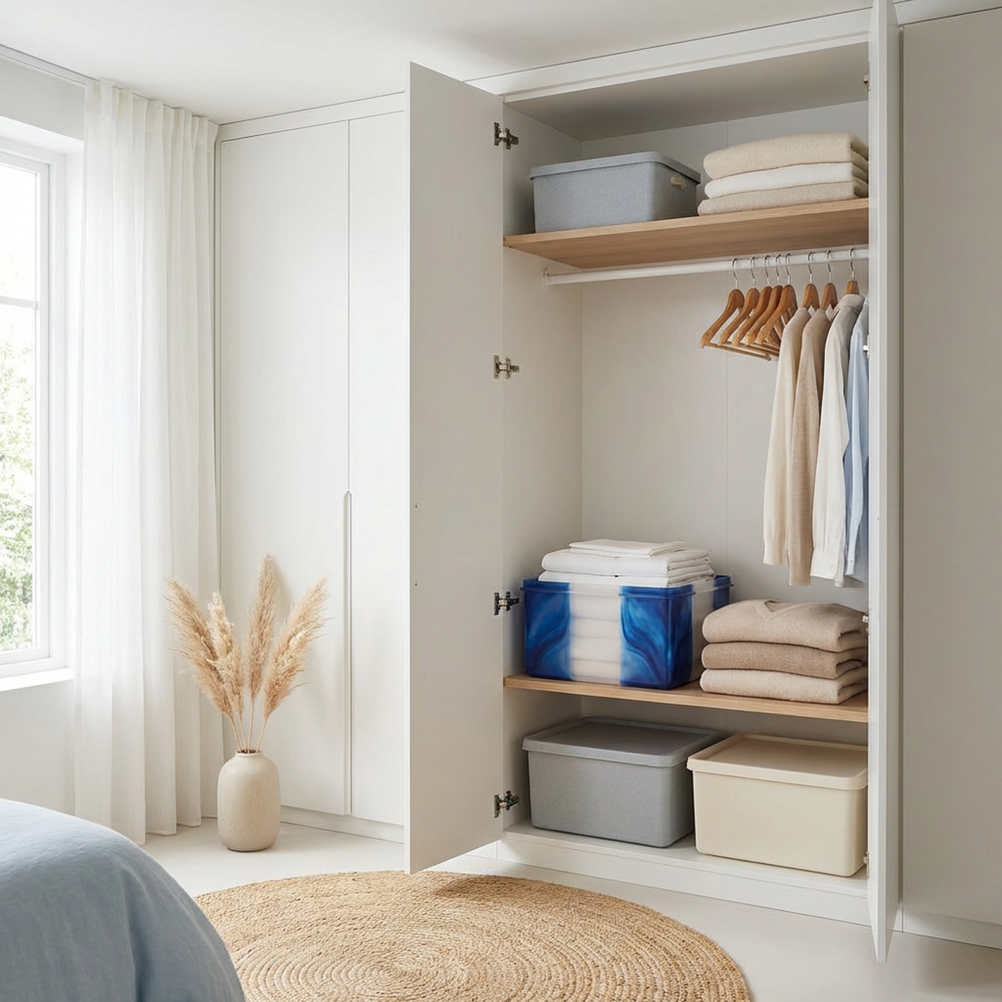 Blue Marble-Effect Storage Bin