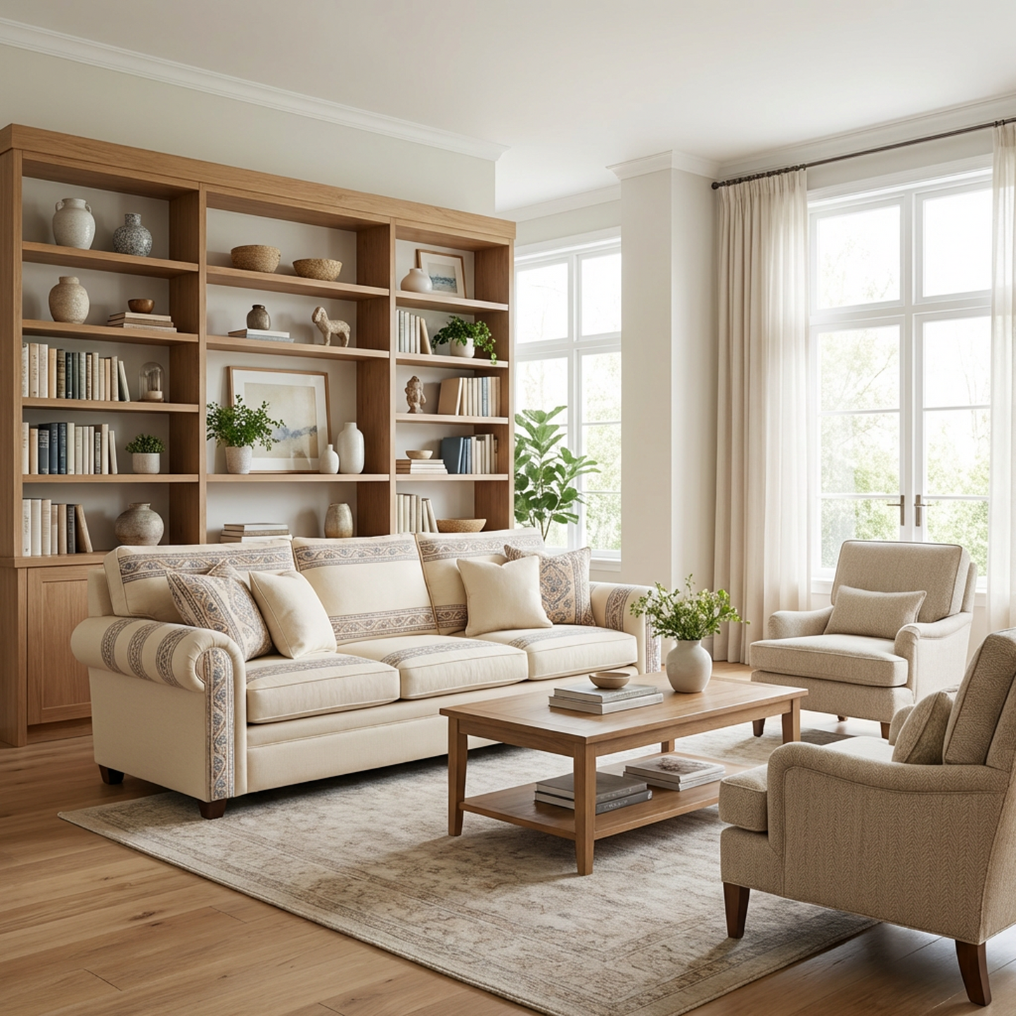 Classic 3-Seater Fabric Sofa