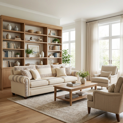 Classic 3-Seater Fabric Sofa