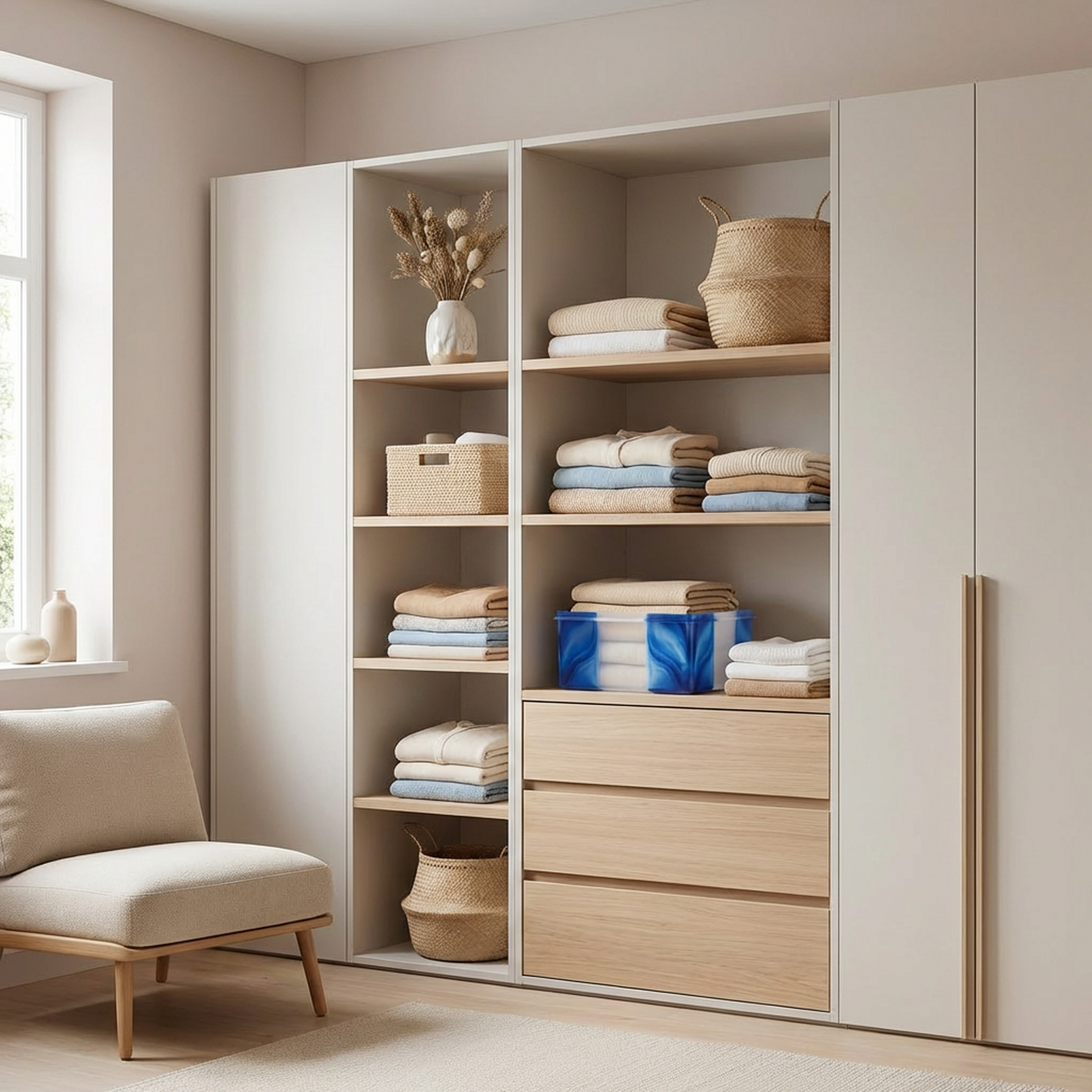 Blue Marble-Effect Storage Bin