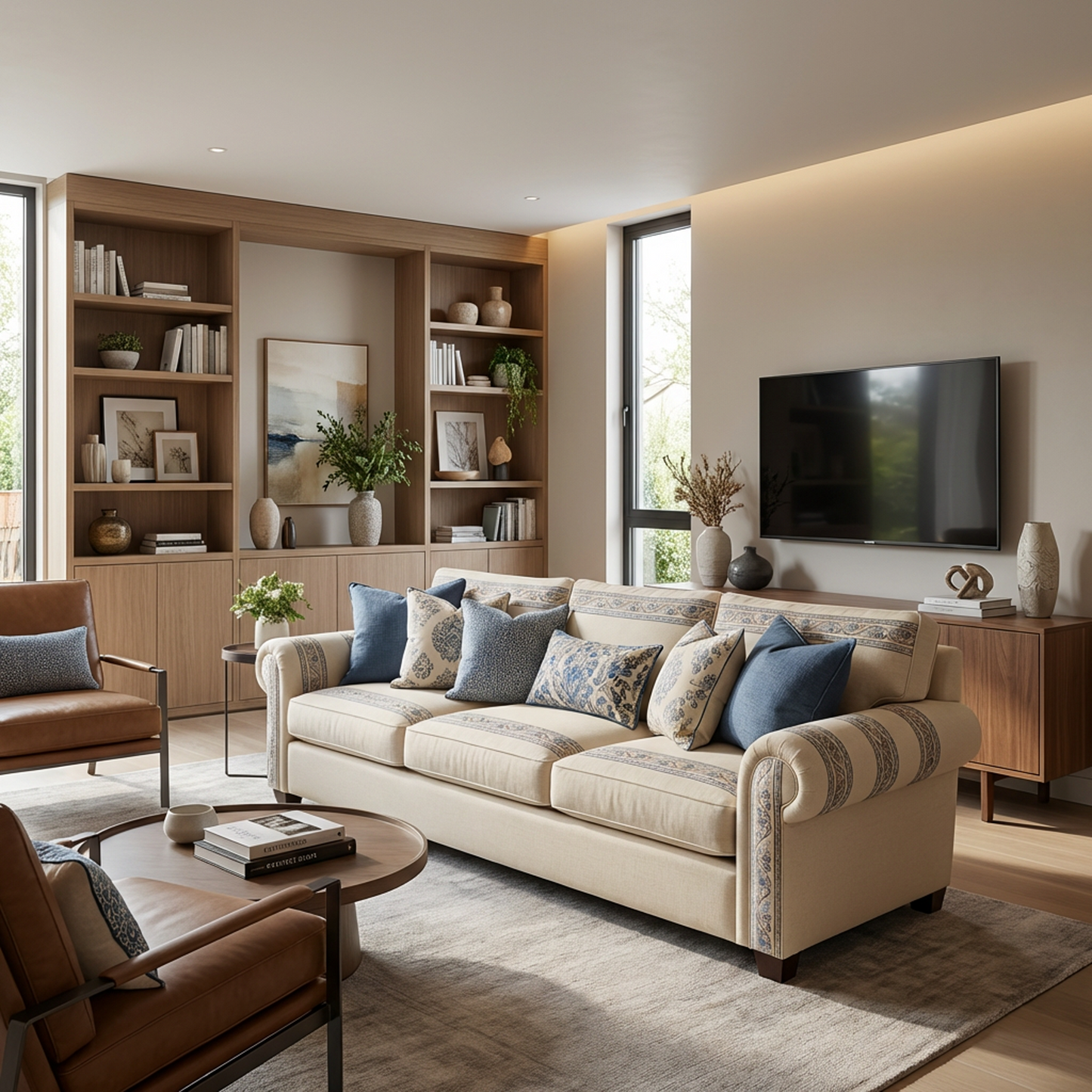 Classic 3-Seater Fabric Sofa