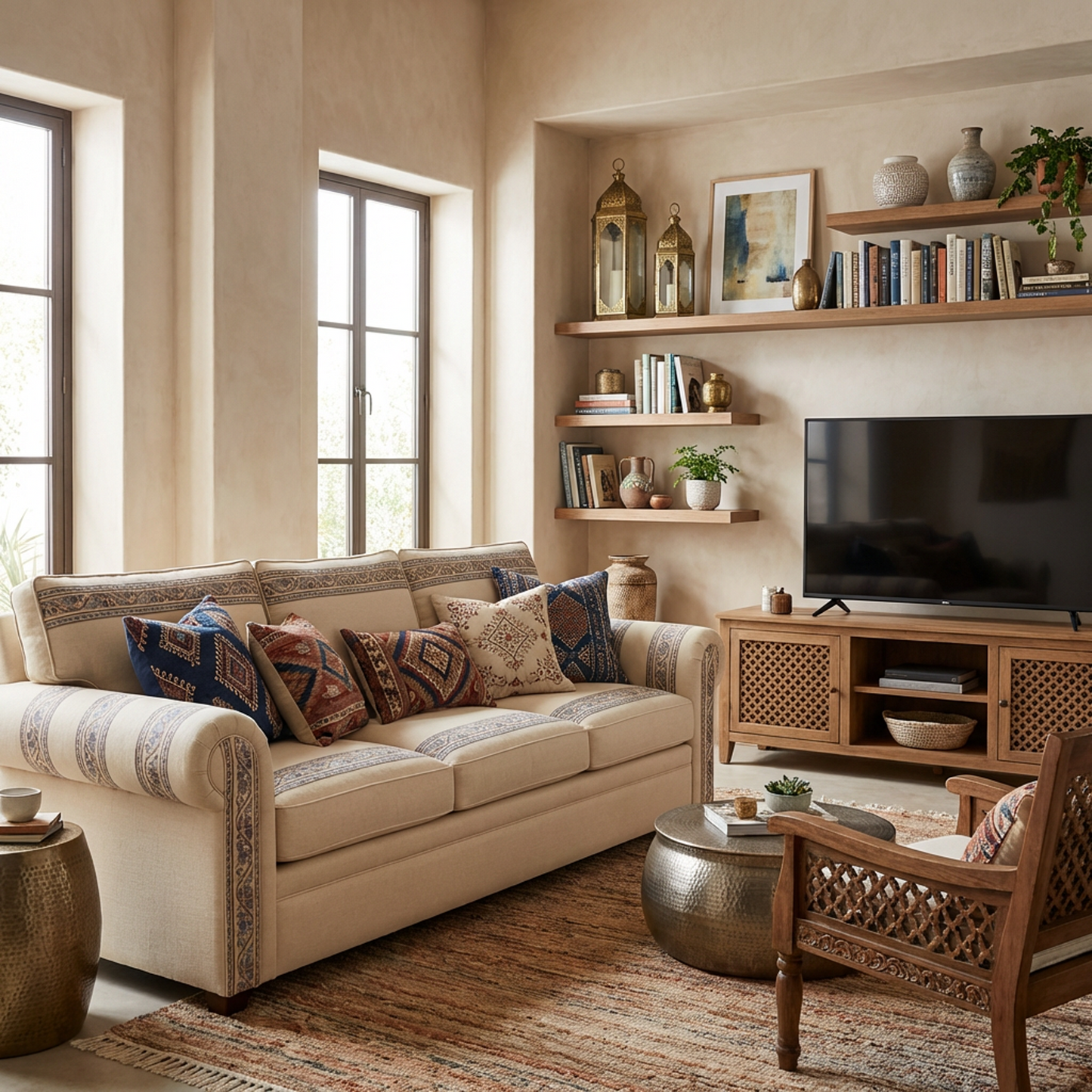 Classic 3-Seater Fabric Sofa