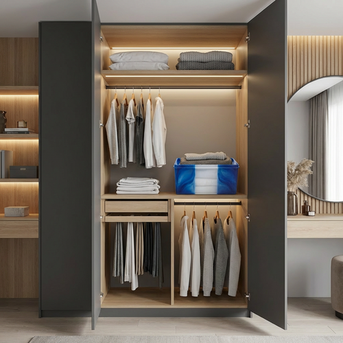 Blue Marble-Effect Storage Bin