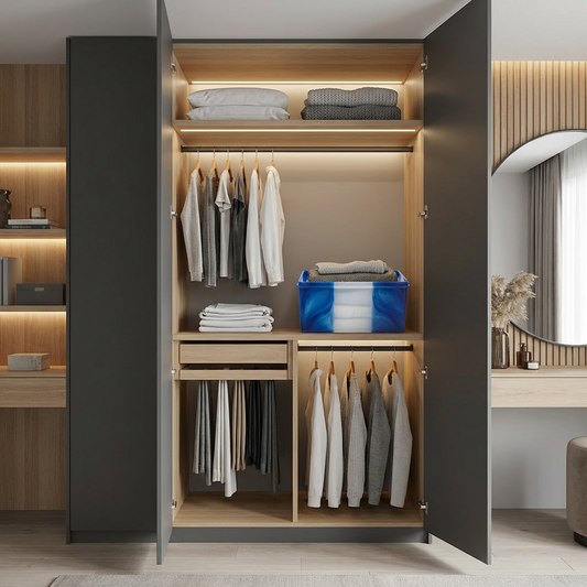 Blue Marble-Effect Storage Bin