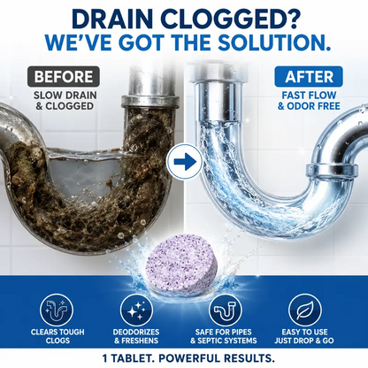 💧 Hot Sale Promotion 49% OFF🔥Multi‑Functional Pipe Cleaner Tablets  —Softens Hair & Breaks Down Stubborn Clogs
