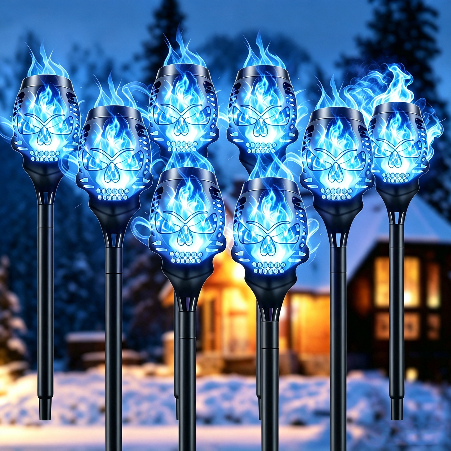 🔥Halloween Early Bird Special Sale 55% OFF🔥Halloween Solar Skull Flame Lights💀