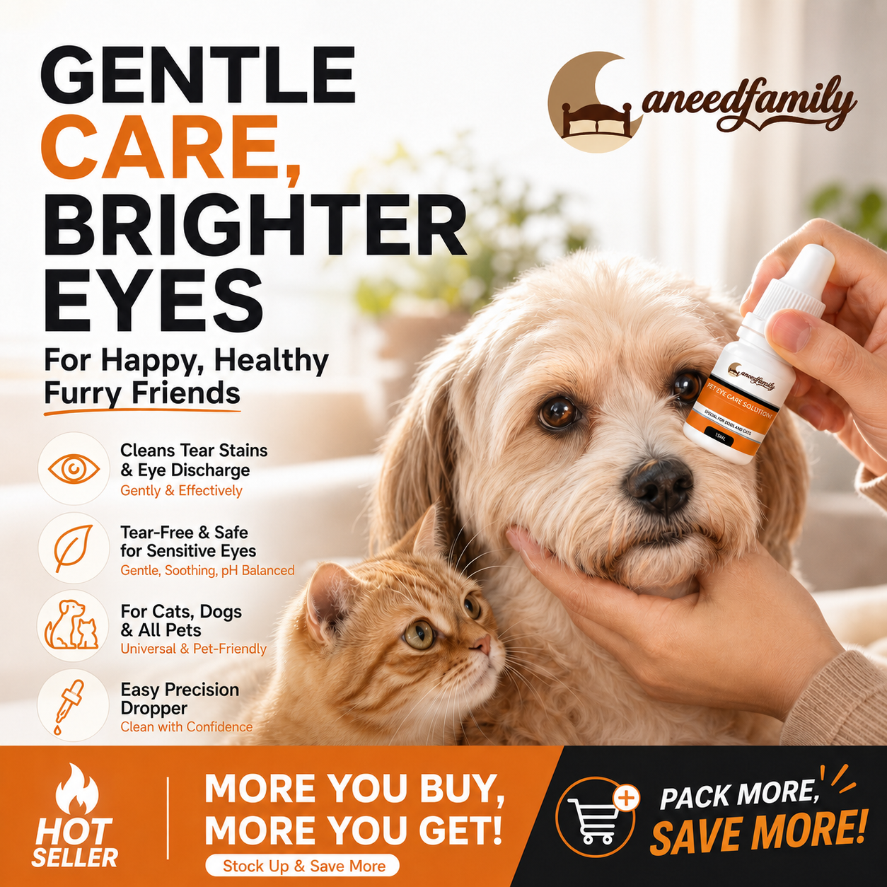 🎉🎉Buy 3 Get 2 Free! 🐈🐕Protect your furry friends' hygiene and health!Gentle Cleansing Pet Eye Drops