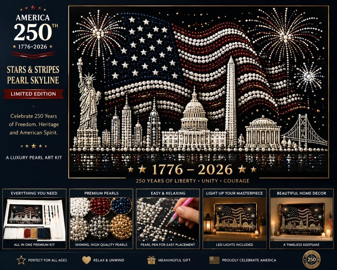 🦅America 250th Anniversary Pearl Art Kit – Stars & Stripes Skyline Limited Edition (Buy 2 Free Shipping)