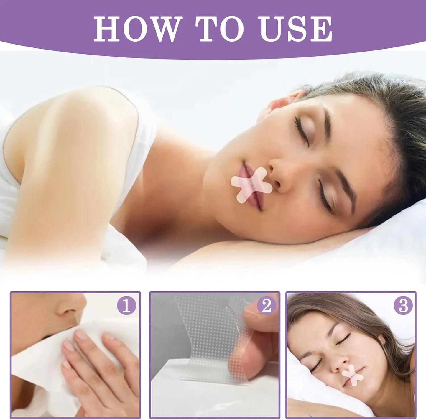😴120Pcs Breathable Anti Snoring Mouth Tape Train Nasal Breathing Sleep Strips