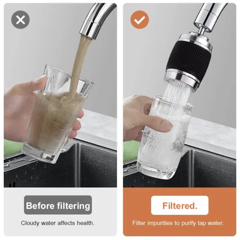🔥Splash proof booster swivel kitchen filter tap detail