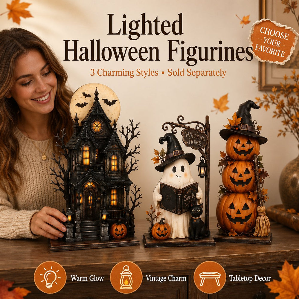 🔥Last Day 49% OFF - 🧙🖤Lighted Halloween Haunted House & Character Figurine Collection product details