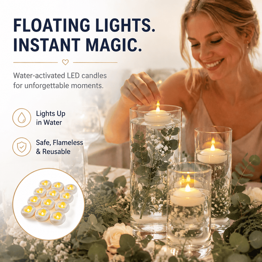 🕯️Water-Activated Flameless Floating LED Candles – Romantic Waterproof Glow for Any Occasion specifications