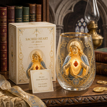 🙏Sacred Heart of Jesus Glass Cup