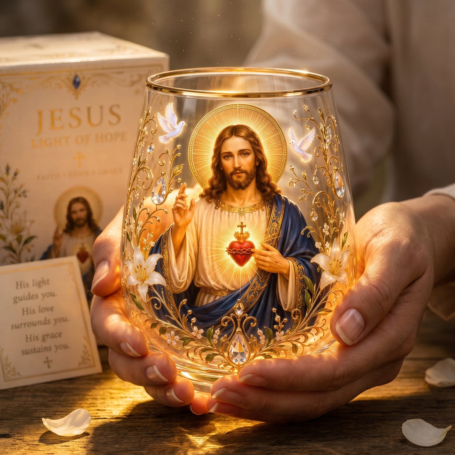 🙏Sacred Heart of Jesus Glass Cup