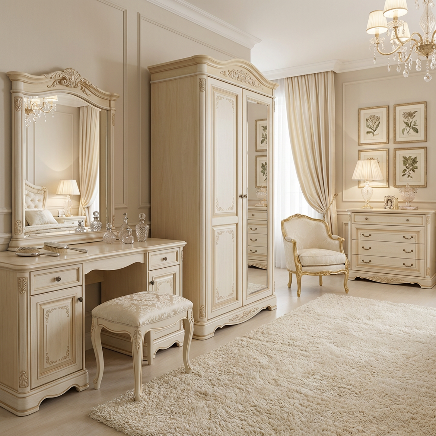 French Country 2-Door Wardrobe Armoire