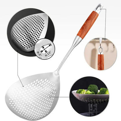 Fine Mesh Stainless Steel Colander - 2026 Upgraded Version Ultra-Fine Filter Mesh with Handle. Oil Filter Spoon. Food Strainer for Kitchen