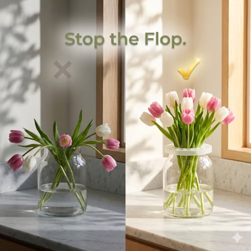 🌸🔥Reusable Silicone Flower Arranging Grid. Stretches Over The Rim of Vase. Self-Grips to Glass. for Easy Flower Arranging.