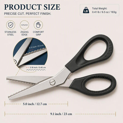 Stainless Steel Pinking Shears – 9.1 Zig Zag Fabric Scissors for Sewing. Quilting. Dressmaking & DIY Crafts