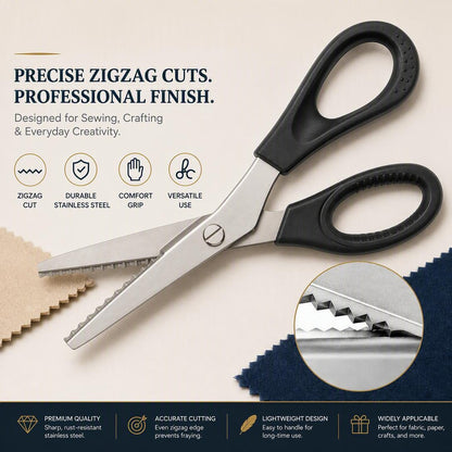 Stainless Steel Pinking Shears – 9.1 Zig Zag Fabric Scissors for Sewing. Quilting. Dressmaking & DIY Crafts
