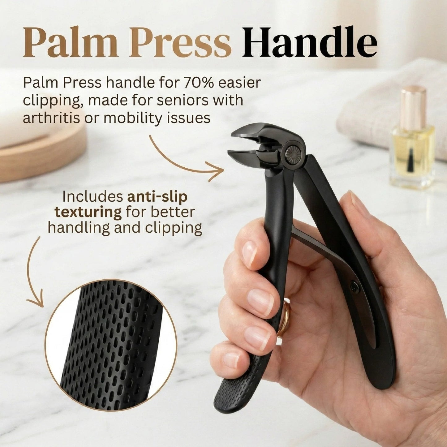 Nail Clipper for Seniors. Wide Jaw Long Handle Clipper for Thick Nails