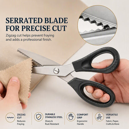 Stainless Steel Pinking Shears – 9.1 Zig Zag Fabric Scissors for Sewing. Quilting. Dressmaking & DIY Crafts