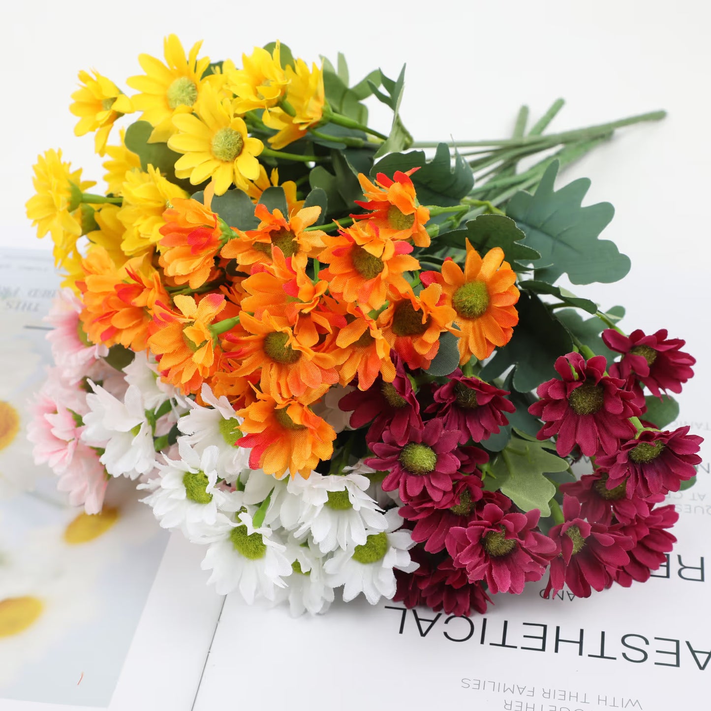 🏆Flash Sale⚡Artificial Outdoor Sunset Mums Flowers - UV resistant. Waterproof. Windproof
