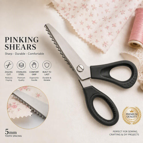 Stainless Steel Pinking Shears – 9.1 Zig Zag Fabric Scissors for Sewing. Quilting. Dressmaking & DIY Crafts