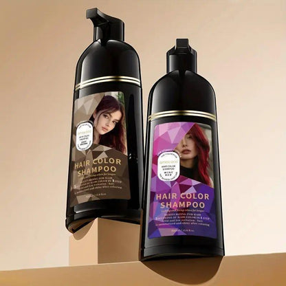 3-in-1 Plant Extract Hair Dye Shampoo, Fast Black Brown Hair Color, Long-Lasting Hair Care with Fruity Fragrance & Nourishing Oil Cleanse