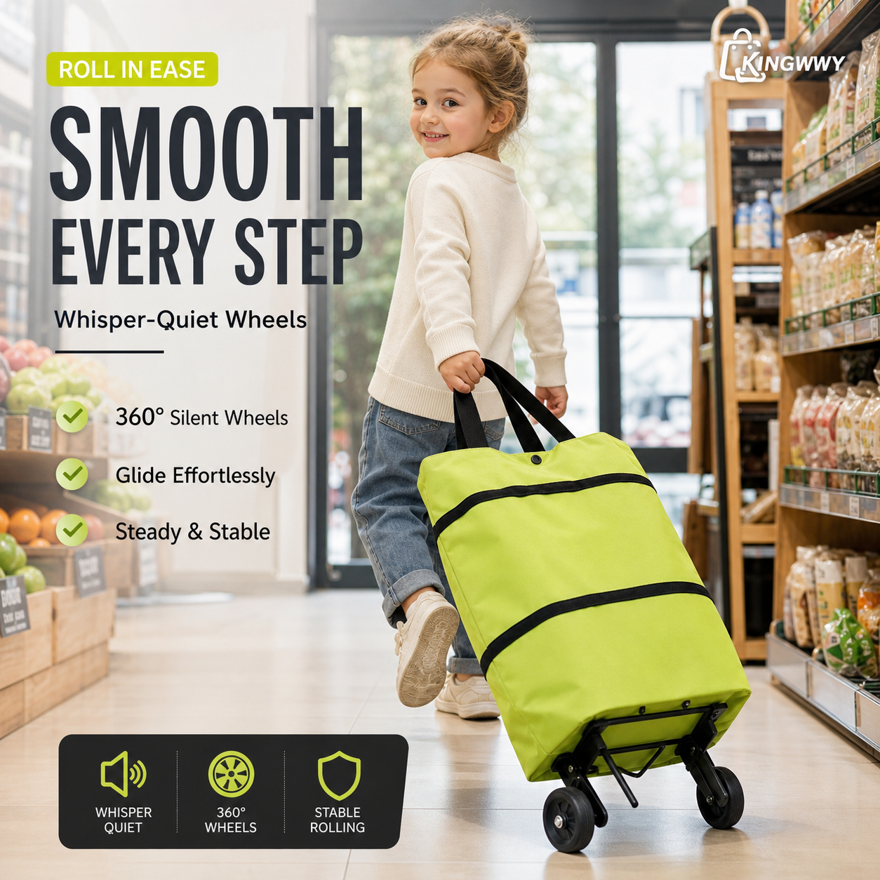 📢📢40% OFF !! ⏰2-in-1 Foldable Shopping Cart