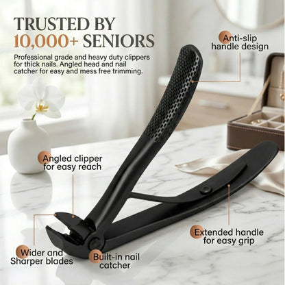 Nail Clipper for Seniors. Wide Jaw Long Handle Clipper for Thick Nails
