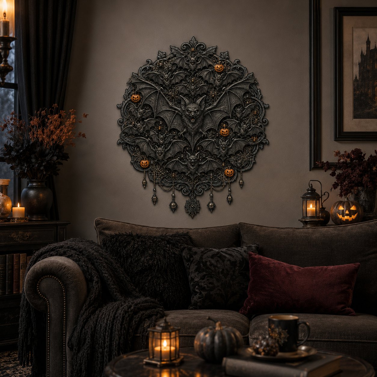 🦇Midnight Haunt 3D Metal Wall Art Collection | Metal Skull. Ghost & Bat Decor with 3D Visual Effect for Haunted Wall Displays 🎃
