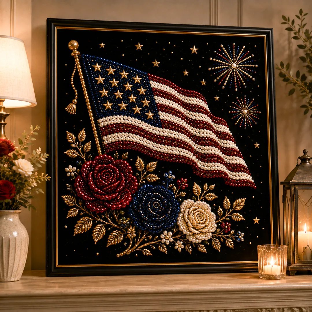 🦅America 250th Anniversary Pearl Art Kit – Stars & Stripes Skyline Limited Edition (Buy 2 Free Shipping)