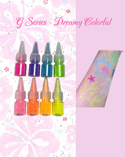 6 Sheets Set DIY Glitter Tattoos-A series