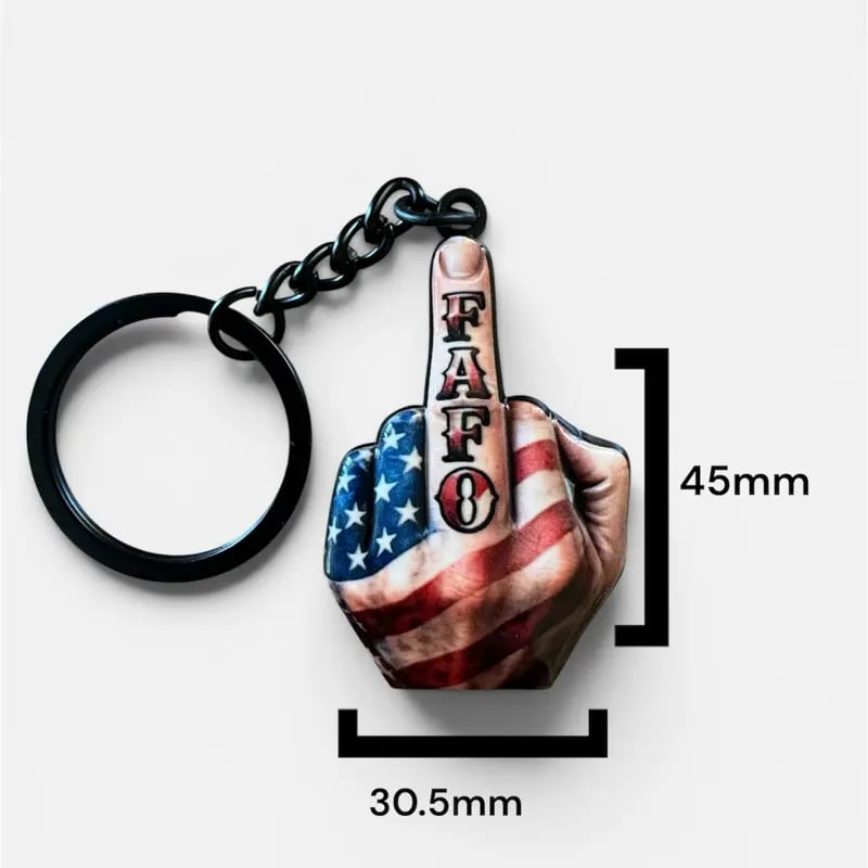 Middle Finger FAFO Keychain quality details
