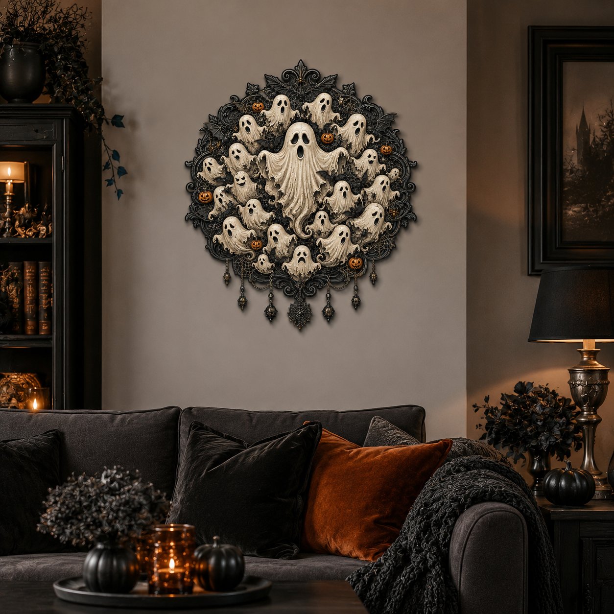 🦇Midnight Haunt 3D Metal Wall Art Collection | Metal Skull. Ghost & Bat Decor with 3D Visual Effect for Haunted Wall Displays 🎃