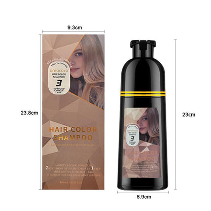 3-in-1 Plant Extract Hair Dye Shampoo, Fast Black Brown Hair Color, Long-Lasting Hair Care with Fruity Fragrance & Nourishing Oil Cleanse