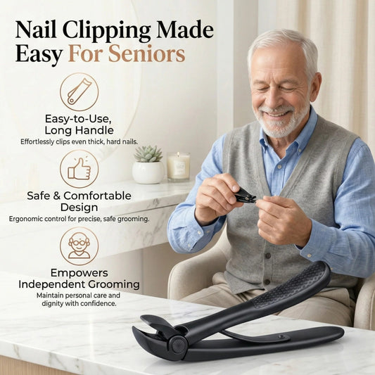 Nail Clipper for Seniors. Wide Jaw Long Handle Clipper for Thick Nails