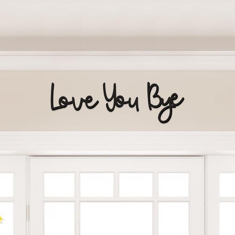 Love you Bye ✨Wooden Wall Hanging Sign Decoration - No Wall Damage installed by entryway