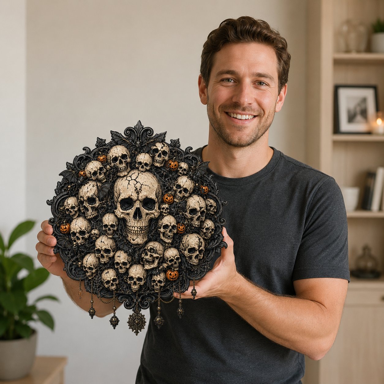 🦇Midnight Haunt 3D Metal Wall Art Collection | Metal Skull. Ghost & Bat Decor with 3D Visual Effect for Haunted Wall Displays 🎃