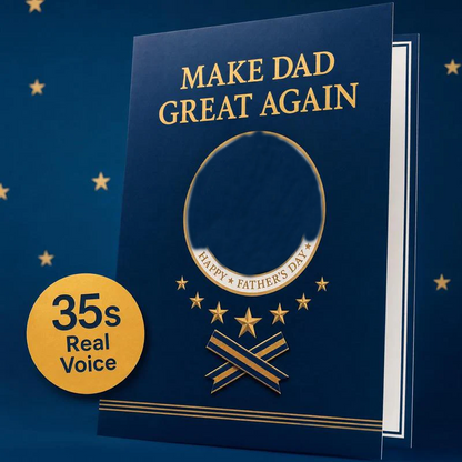 Make Dad Great Again Funny Talking Father's Day Card 🎙️👑
