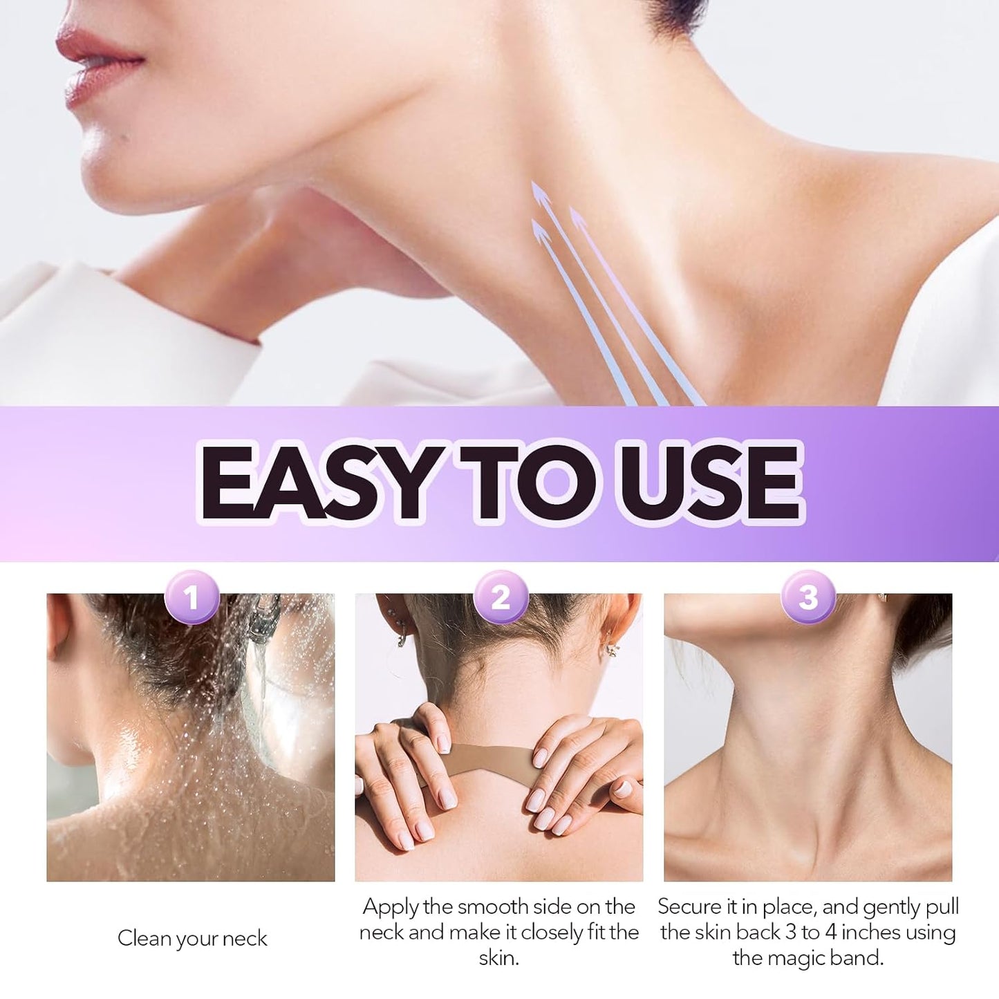 20-Piece Invisible Neck Lift Tape – Reusable Face Lifting Strips for Double Chin, Neck & Jawline Firming, Helps Reduce Neck Lines and Wrinkles