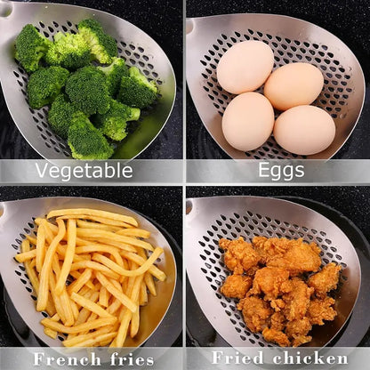 Fine Mesh Stainless Steel Colander - 2026 Upgraded Version Ultra-Fine Filter Mesh with Handle. Oil Filter Spoon. Food Strainer for Kitchen