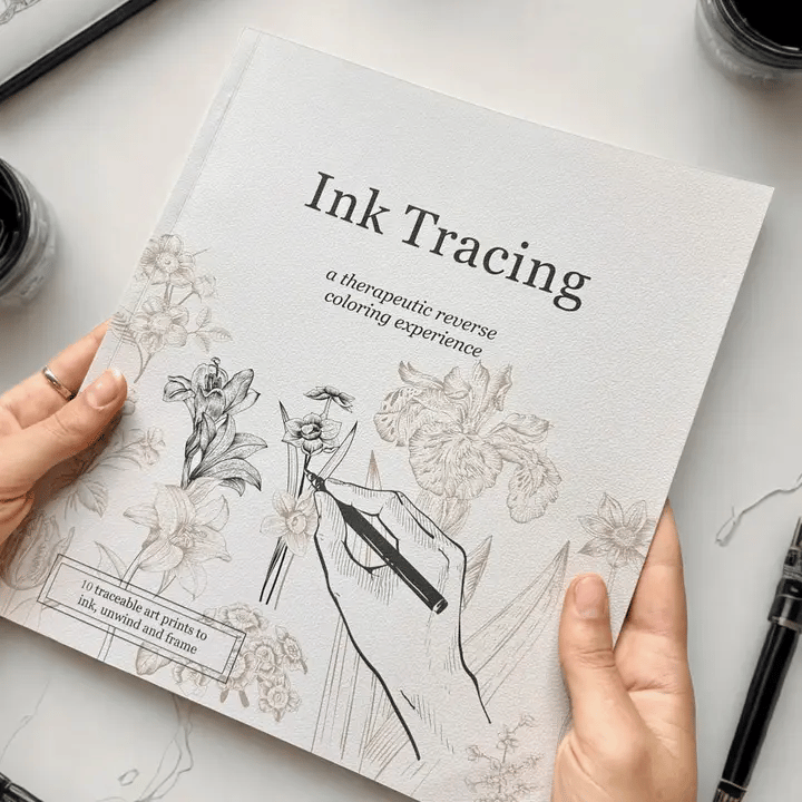 ✍️Beginner-Friendly💕Ink Tracing: A Therapeutic Reverse Coloring Experience (📚Premium Edition | Thick Paper | Easy-Tear. Frame-Ready Pages)